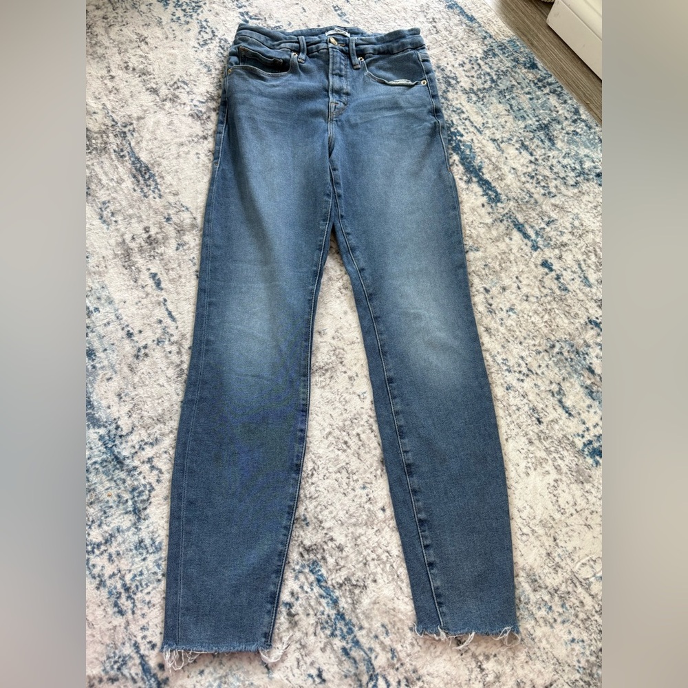 Good American Blue Straight-Leg Jeans